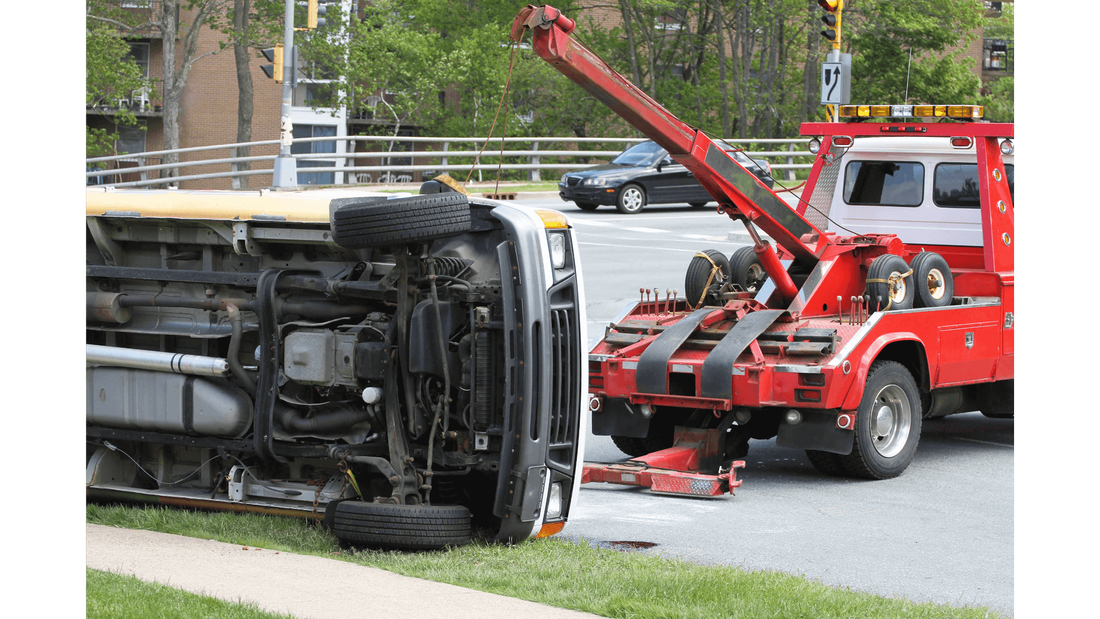 Towing Services flipping flipped car with Tow Truck
